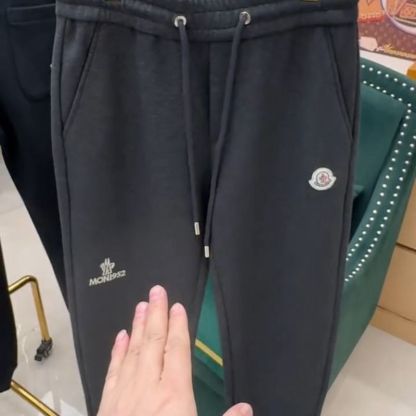 冬用フリース裏地付きメンズカジュアルパンツ、スタイリッシュなルーズフィットスウェットパンツ