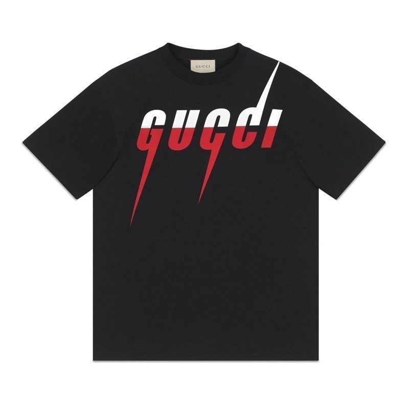 サマーライトニングカラーブロックピュアコットンクルーネック半袖Tシャツ