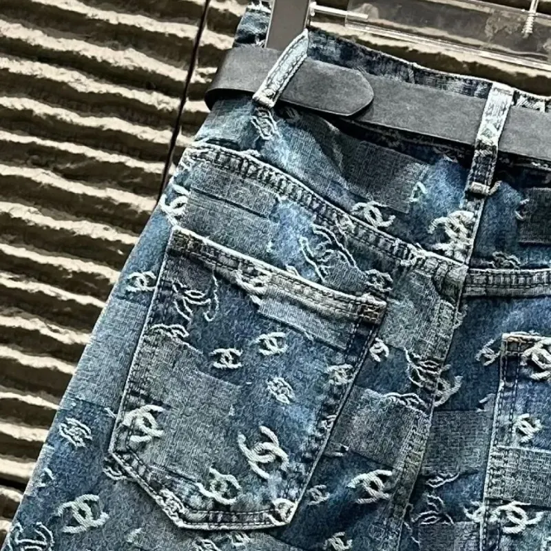 『S-XL』着心地良い 今季も大流行 モード ジャカード デニム パンツ