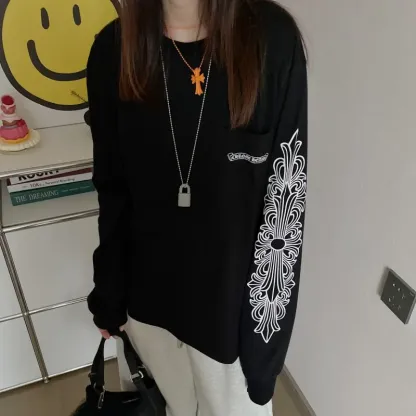 人気爆発中 着回し最強 シンプル プリント 長袖 Ｔシャツ