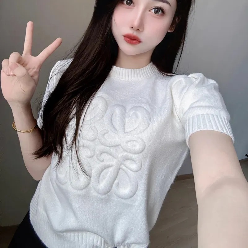 [Copy]『S-XL』優しい雰囲気 ふわふわ 快適 スタイリッシュエレガント 半袖ニットＴシャツ
