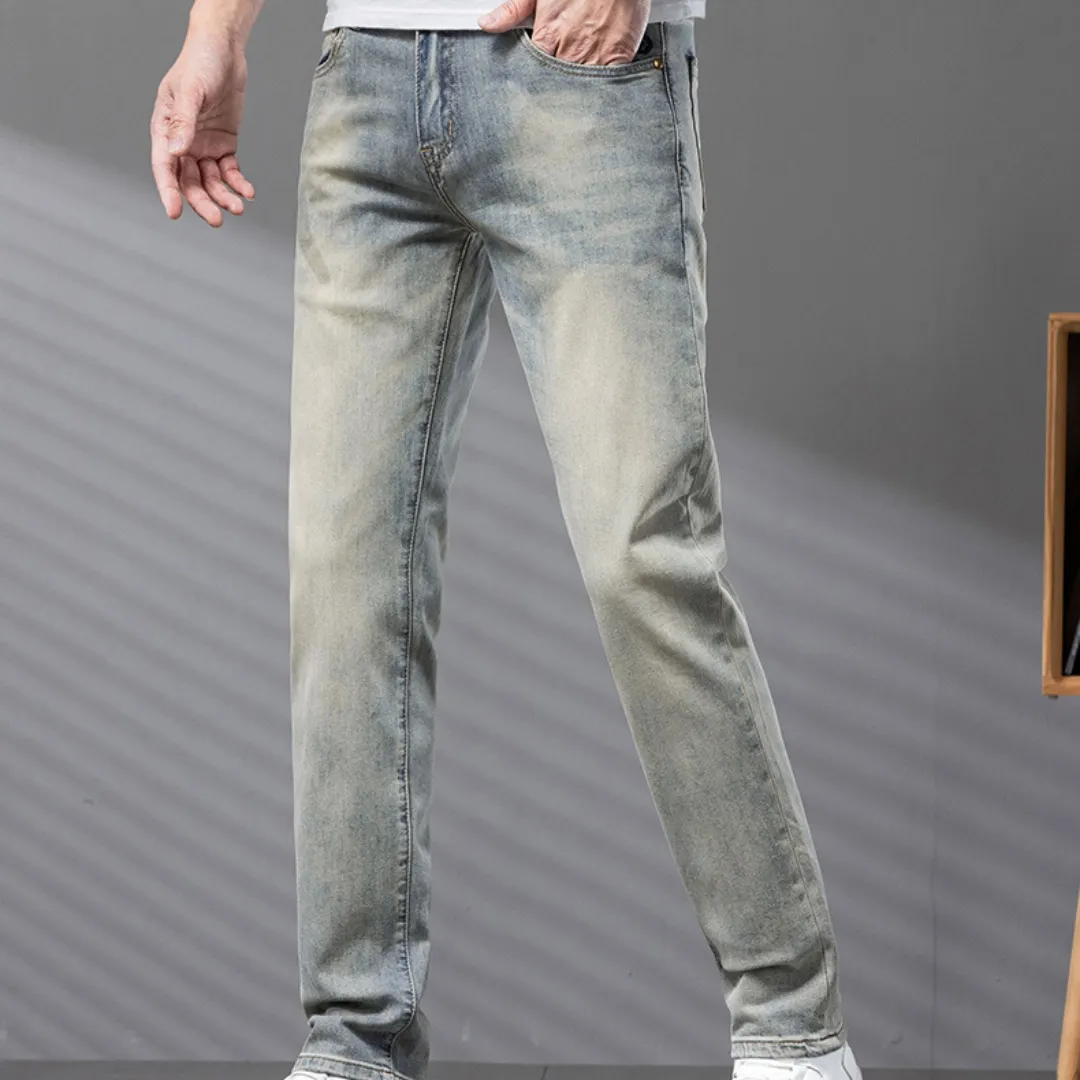 『S-2XL』ハイエンド ウォッシュ メンズ ストリートブランド 刺繍 春夏 新作 ヴィンテージカラー ジーンズ