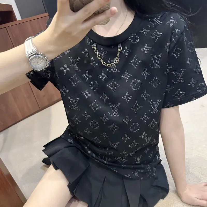 『S-L』大活躍 大人の定番 合わせやすい モード プリント チェーン 半袖 Ｔシャツ