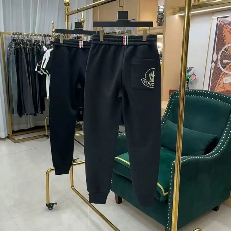 冬用フリース裏地付きメンズカジュアルパンツ、スタイリッシュなルーズフィットスウェットパンツ