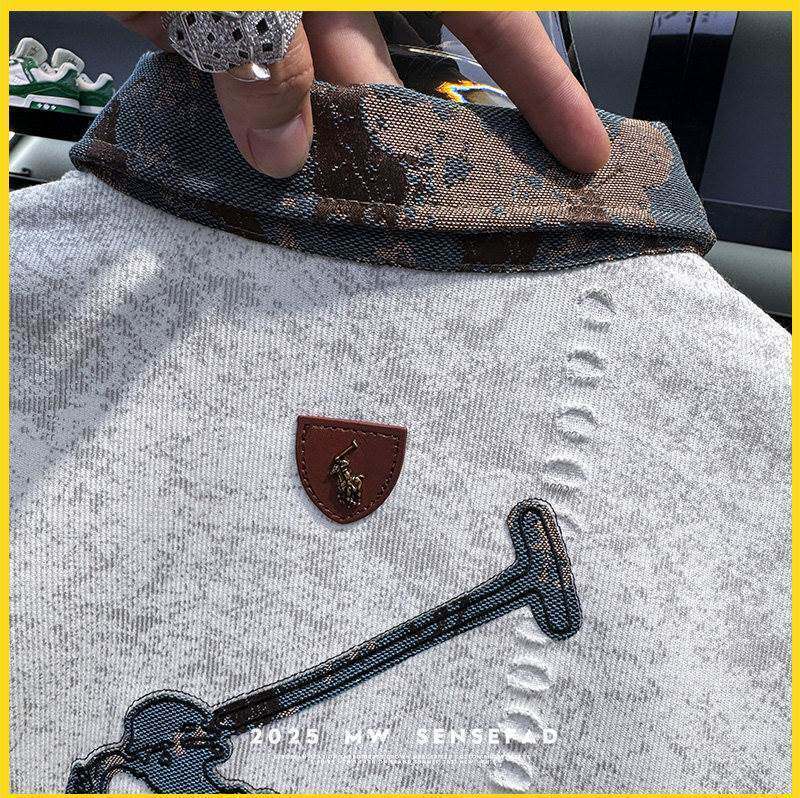 『M-4XL』夏物カジュアル刺繍入り半袖メンズポロシャツ