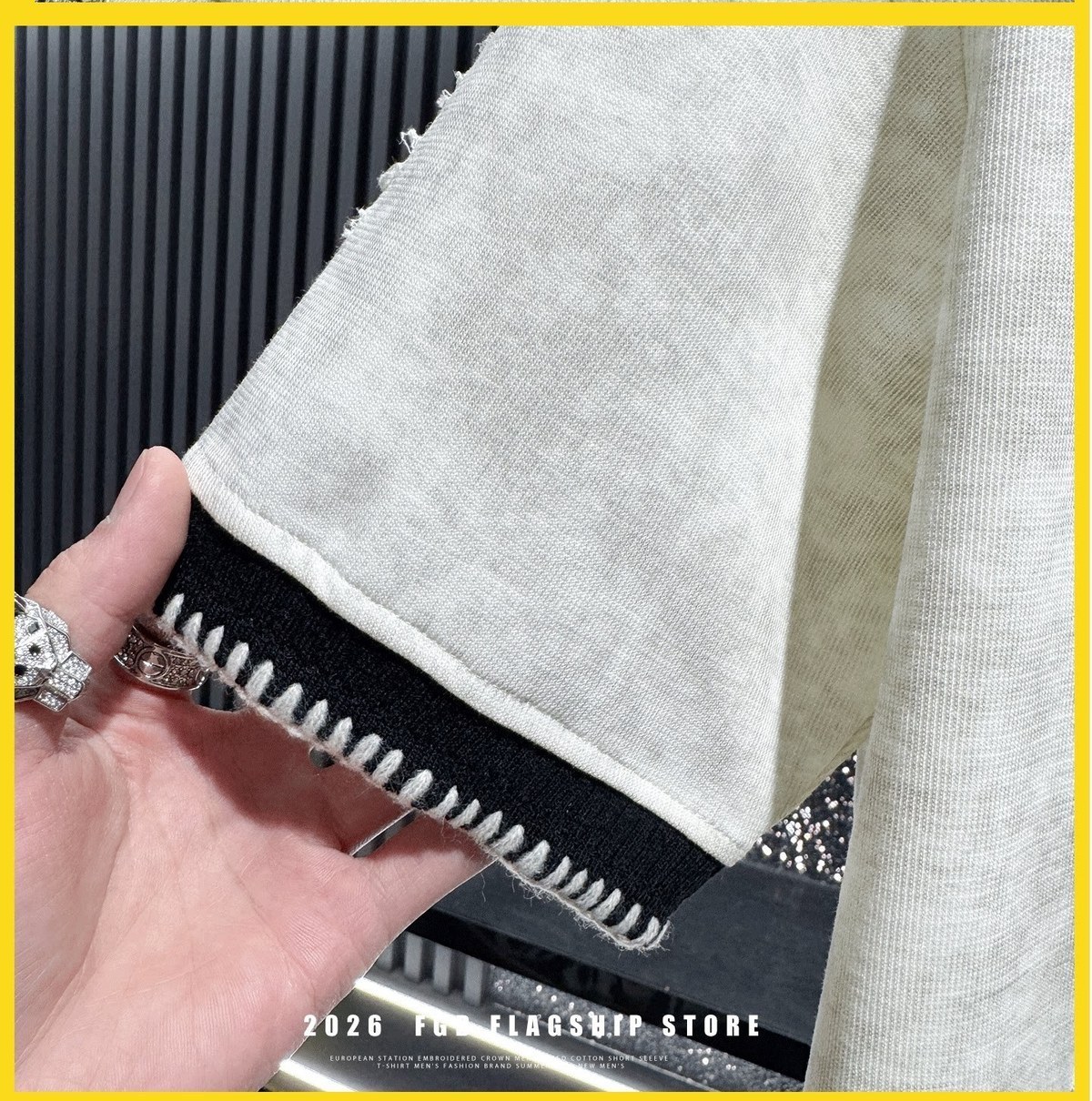 『M-4XL』新作夏物高級刺繍入りメンズ半袖Tシャツ