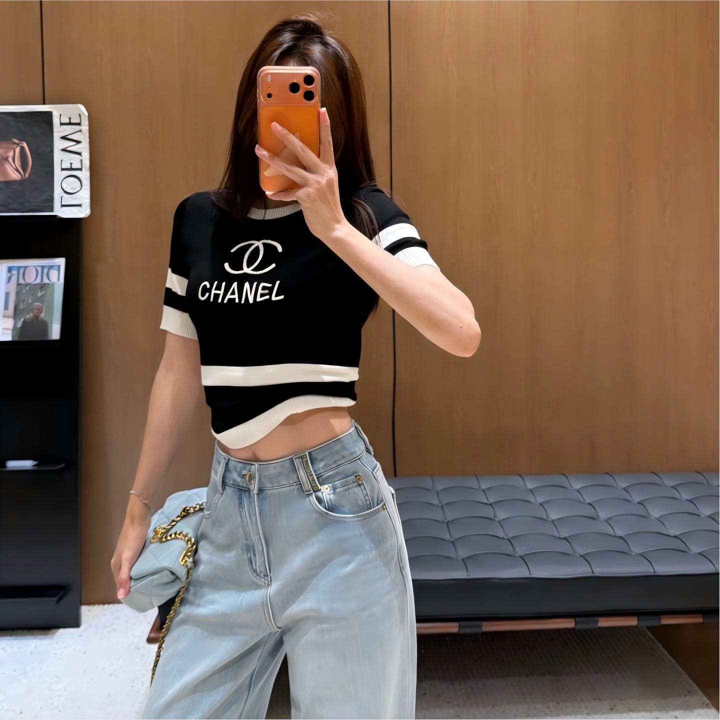 刺繍入りカラーブロックプルオーバースリムニットセーター