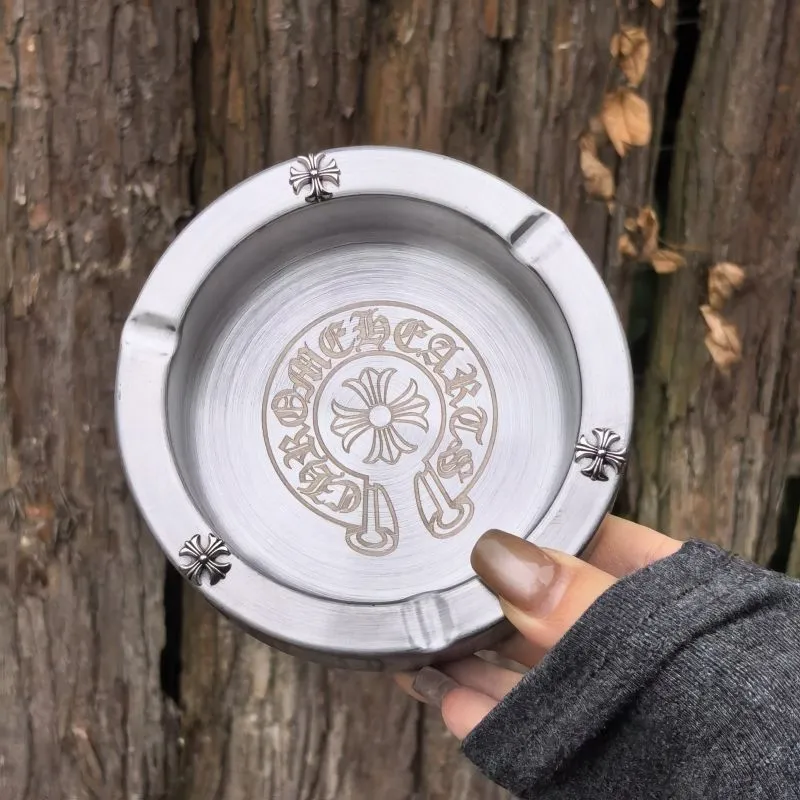 トレンディなレトロなステンレス製灰皿、大型、パーソナライズされた灰皿