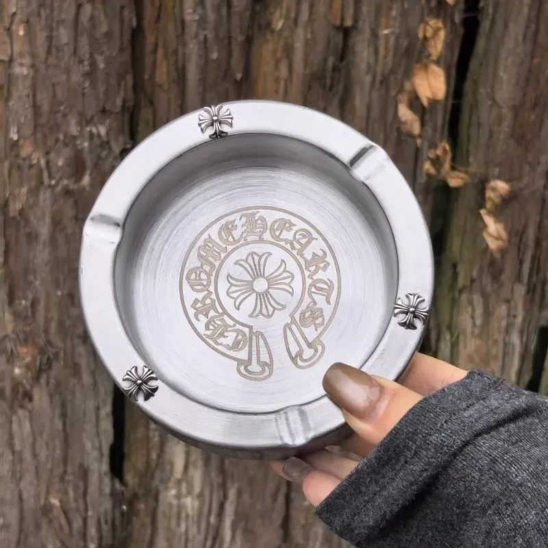 トレンディなレトロなステンレス製灰皿、大型、パーソナライズされた灰皿