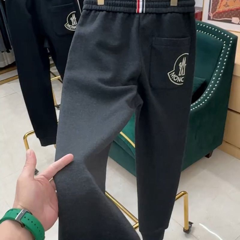 冬用フリース裏地付きメンズカジュアルパンツ、スタイリッシュなルーズフィットスウェットパンツ