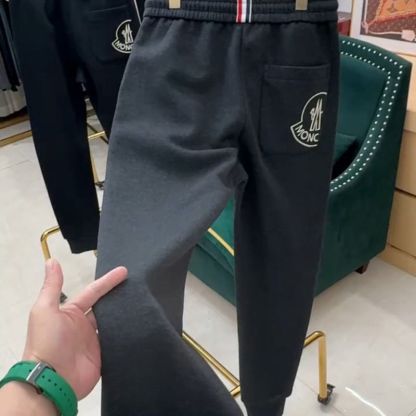 冬用フリース裏地付きメンズカジュアルパンツ、スタイリッシュなルーズフィットスウェットパンツ