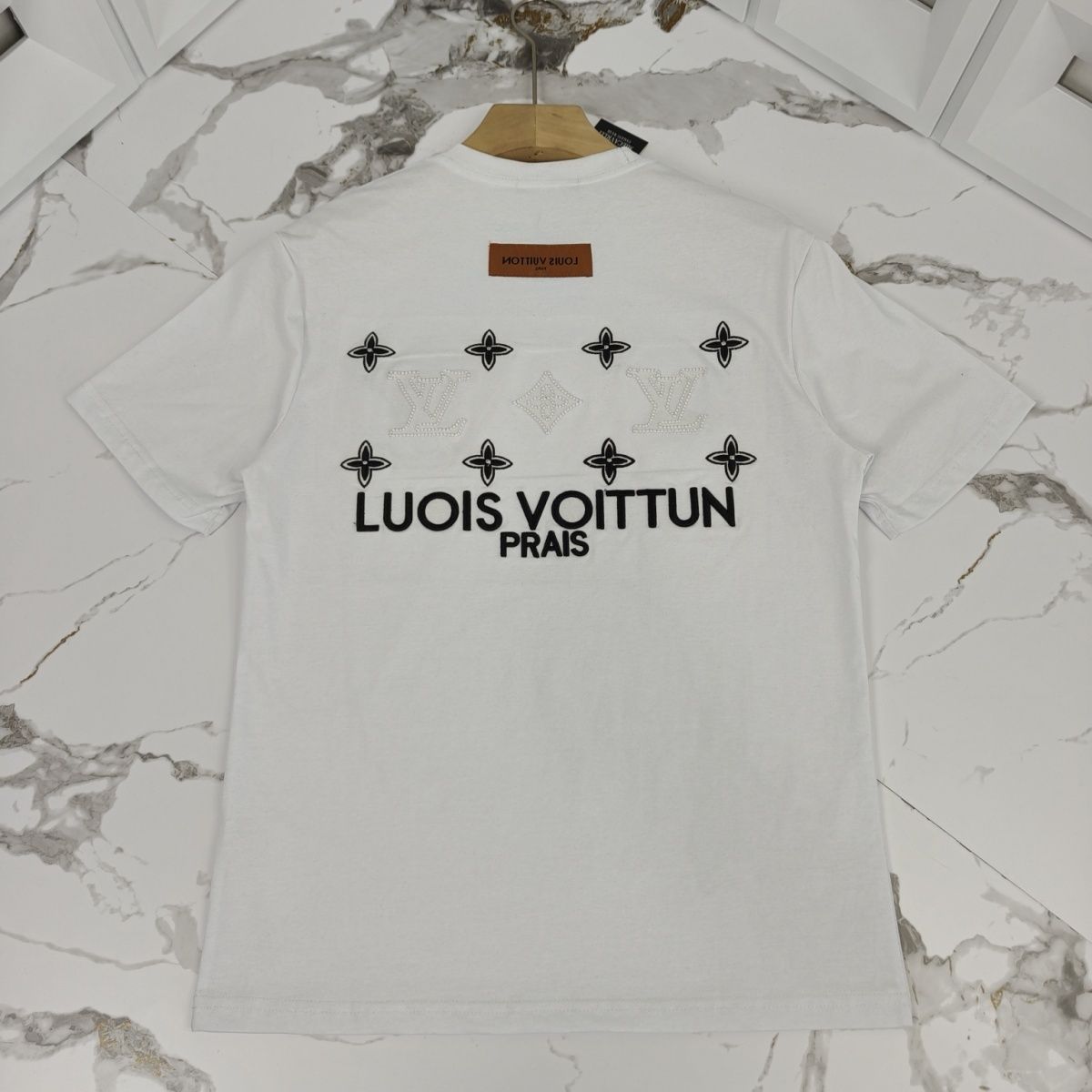 『L-4XL』刺繍文字カップル風トレンディ半袖Tシャツ