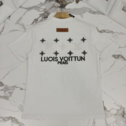 『L-4XL』刺繍文字カップル風トレンディ半袖Tシャツ