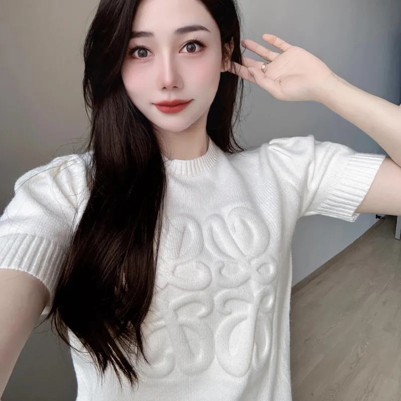 [Copy]『S-XL』優しい雰囲気 ふわふわ 快適 スタイリッシュエレガント 半袖ニットＴシャツ
