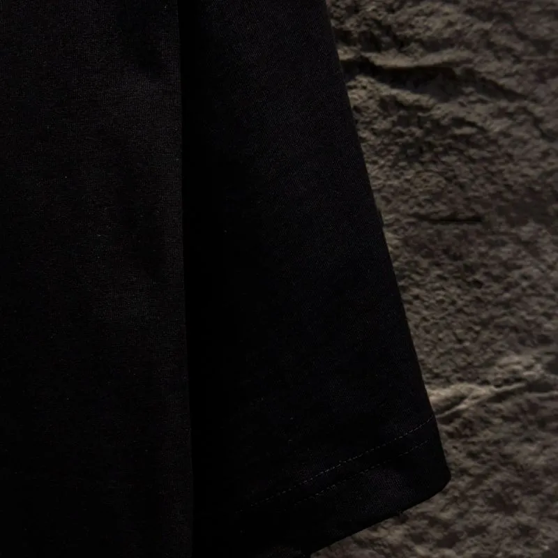 『S-XL』フロッキープリント、レタリング、ラウンドネック、ピュアコットン素材の新作半袖Tシャツ