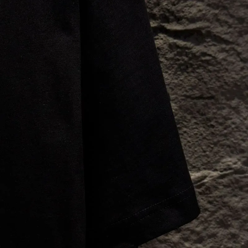 『S-XL』フロッキープリント、レタリング、ラウンドネック、ピュアコットン素材の新作半袖Tシャツ