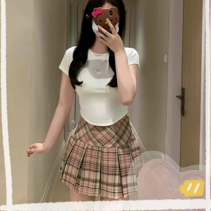 『S-XL』売れ切れ必至 着心地良い ガーリッシュ プリーツ チェック柄 スカート