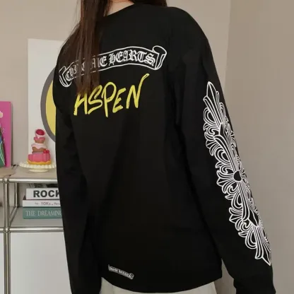 人気爆発中 着回し最強 シンプル プリント 長袖 Ｔシャツ