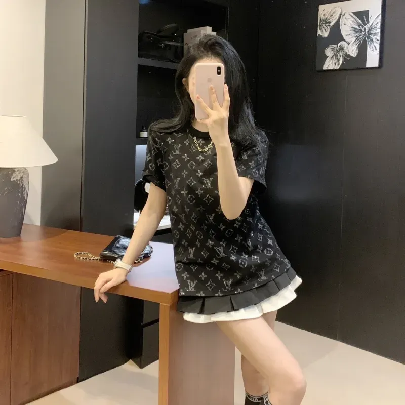 『S-L』大活躍 大人の定番 合わせやすい モード プリント チェーン 半袖 Ｔシャツ