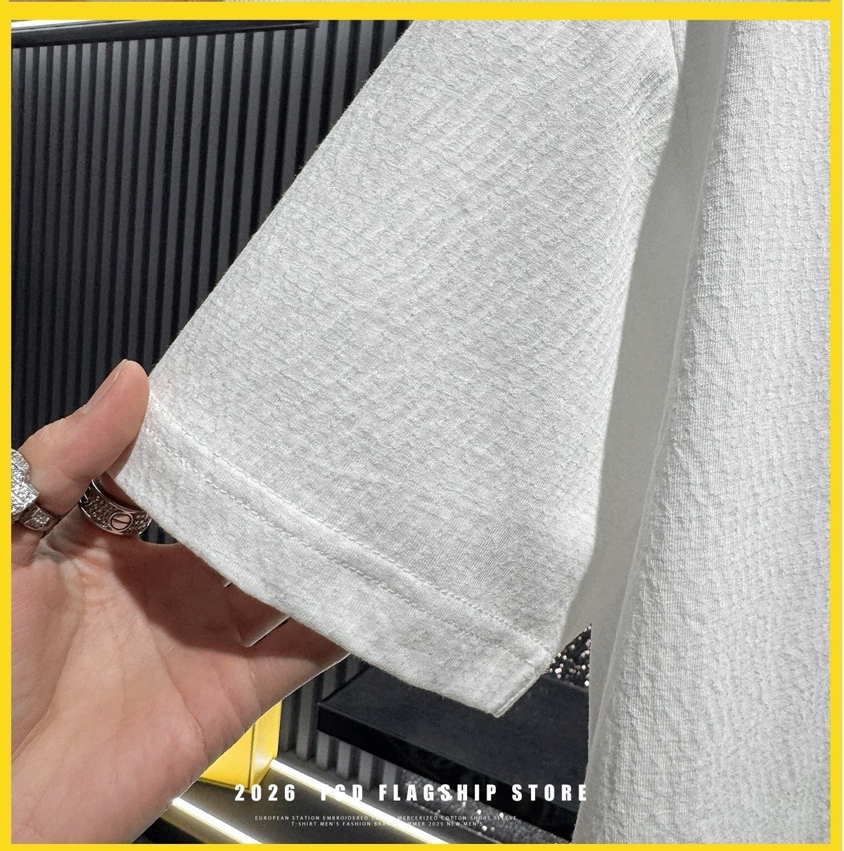 『M-3XL』メンズ刺繍入り半袖Tシャツ、通気性のあるハーフスリーブ