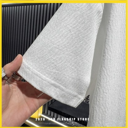 『M-3XL』メンズ刺繍入り半袖Tシャツ、通気性のあるハーフスリーブ