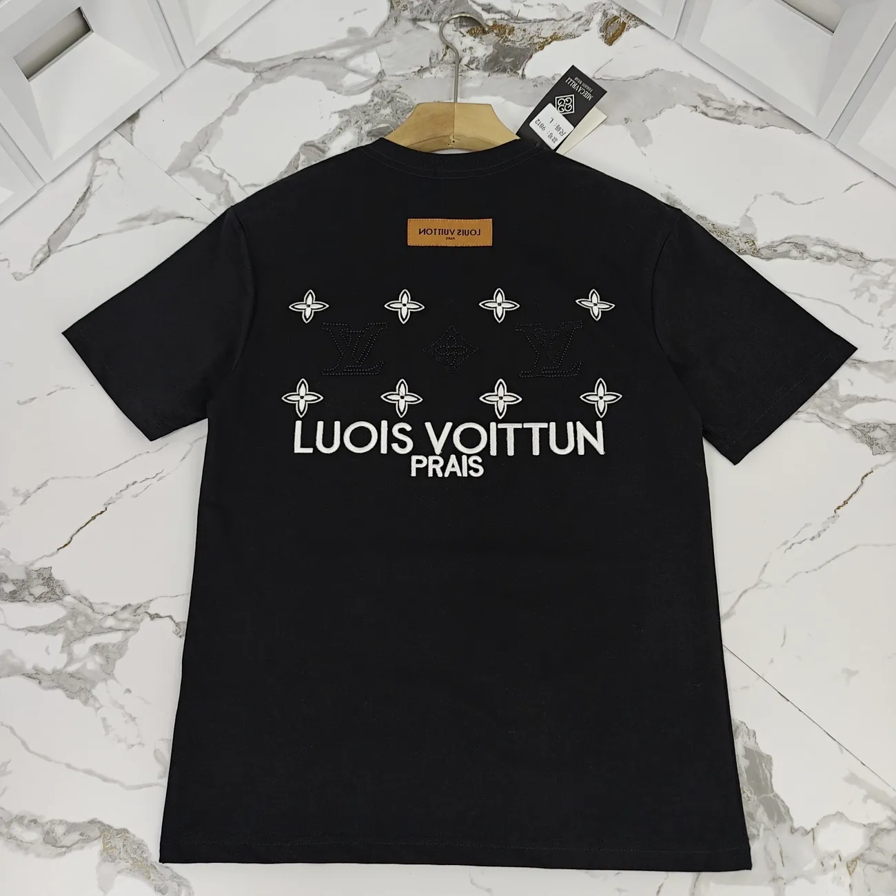 『L-4XL』刺繍文字カップル風トレンディ半袖Tシャツ