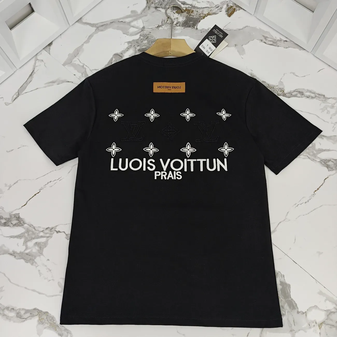 『L-4XL』刺繍文字カップル風トレンディ半袖Tシャツ