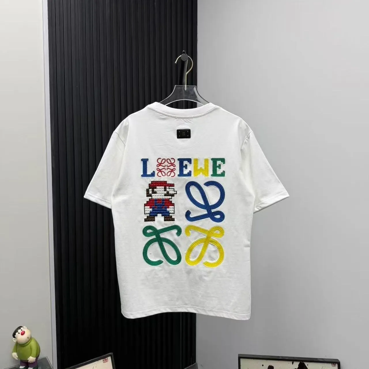 【S-2XL】人気のスーパーマリオコラボレーション半袖Tシャツ（男女兼用、刺繍入り）