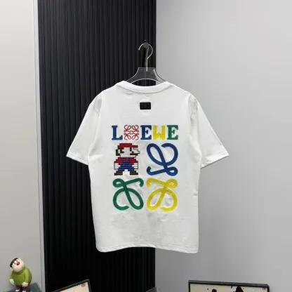 【S-2XL】人気のスーパーマリオコラボレーション半袖Tシャツ（男女兼用、刺繍入り）