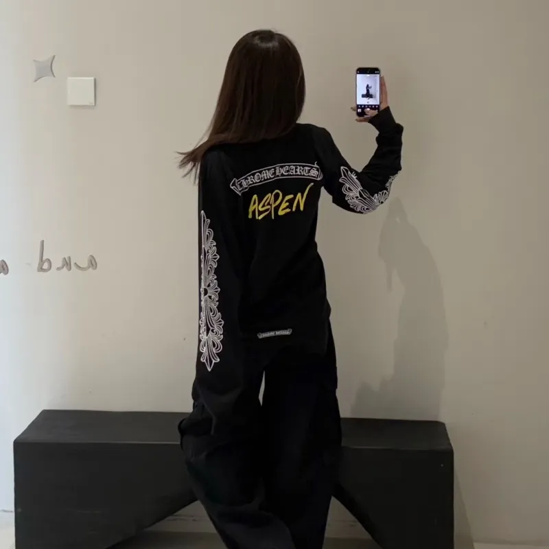 人気爆発中 着回し最強 シンプル プリント 長袖 Ｔシャツ