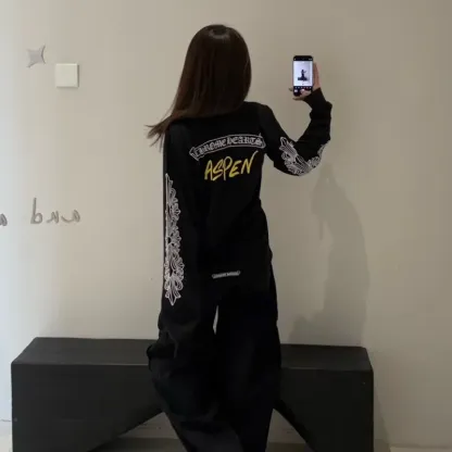 人気爆発中 着回し最強 シンプル プリント 長袖 Ｔシャツ