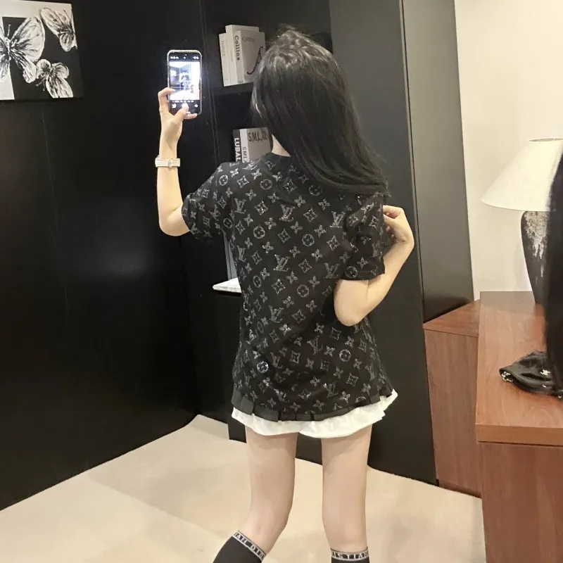 『S-L』大活躍 大人の定番 合わせやすい モード プリント チェーン 半袖 Ｔシャツ