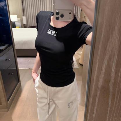 刺繍入りレター万能半袖Tシャツ