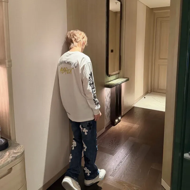 人気爆発中 着回し最強 シンプル プリント 長袖 Ｔシャツ