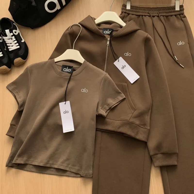『S-L』着回し最強 優しい雰囲気 カジュアル 3点セット フード付き セットアップ