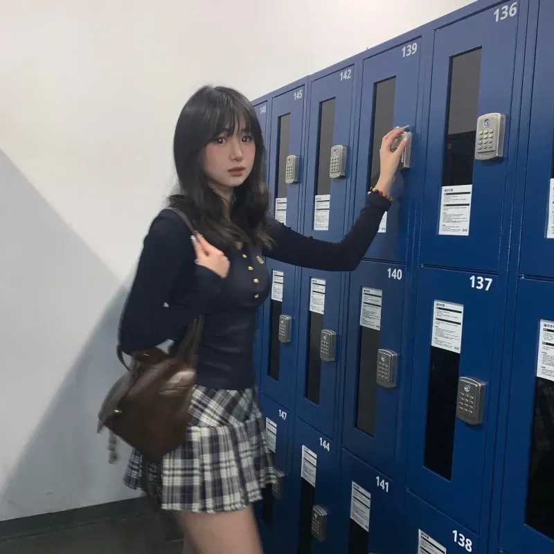 『S-XL』売れ切れ必至 着心地良い ガーリッシュ プリーツ チェック柄 スカート