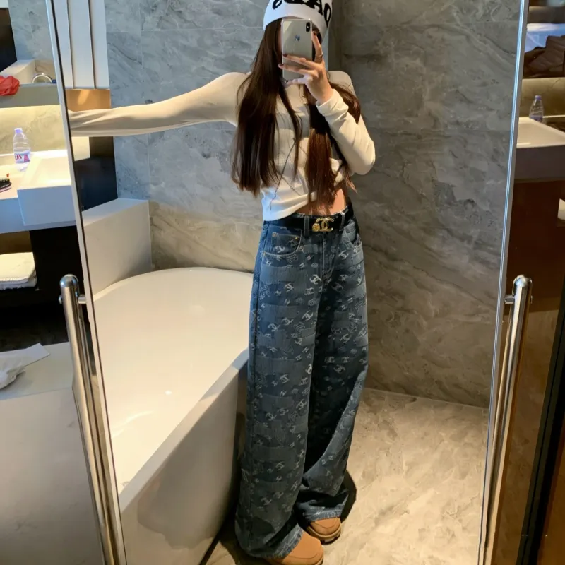 『S-XL』着心地良い 今季も大流行 モード ジャカード デニム パンツ