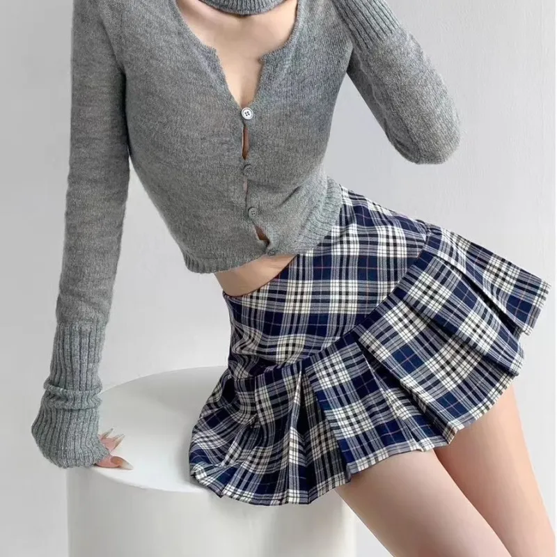 『S-XL』売れ切れ必至 着心地良い ガーリッシュ プリーツ チェック柄 スカート