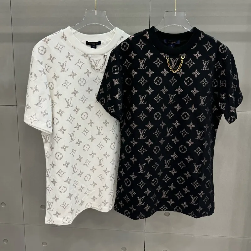 『S-L』大活躍 大人の定番 合わせやすい モード プリント チェーン 半袖 Ｔシャツ