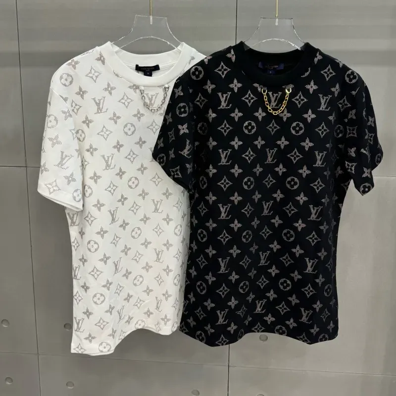 『S-L』大活躍 大人の定番 合わせやすい モード プリント チェーン 半袖 Ｔシャツ