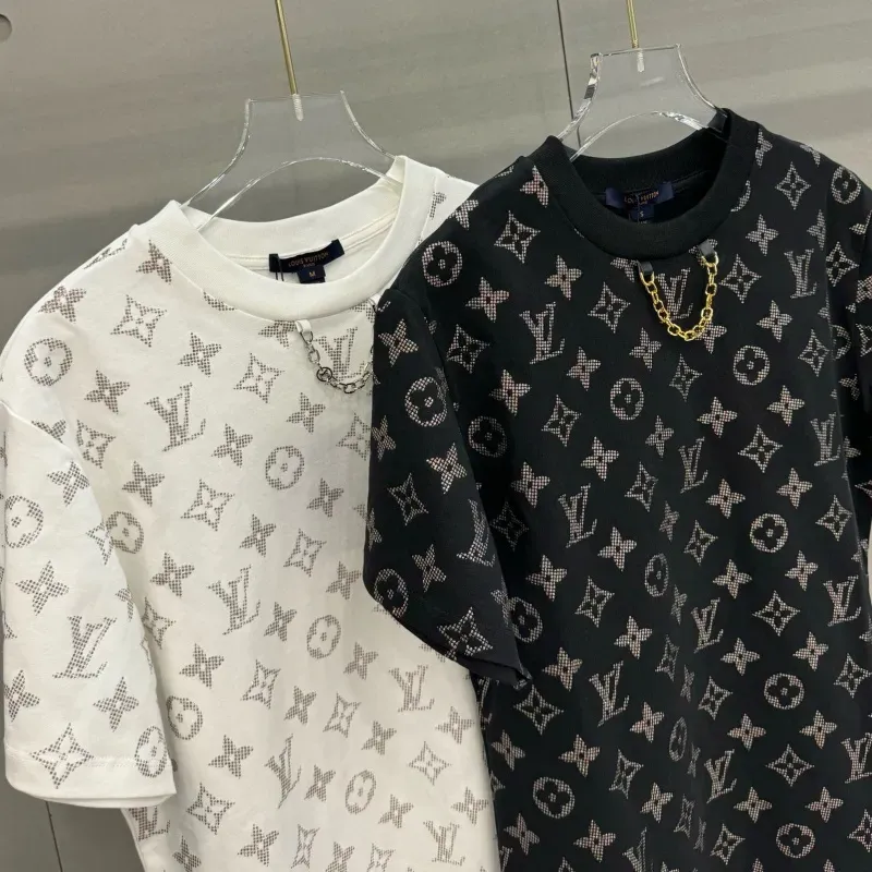 『S-L』大活躍 大人の定番 合わせやすい モード プリント チェーン 半袖 Ｔシャツ