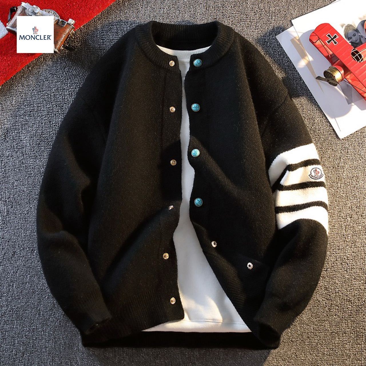 『M-4XL』ニットカーディガン、ユニセックス、新しい秋のスタイル、カジュアルで高級感があります。