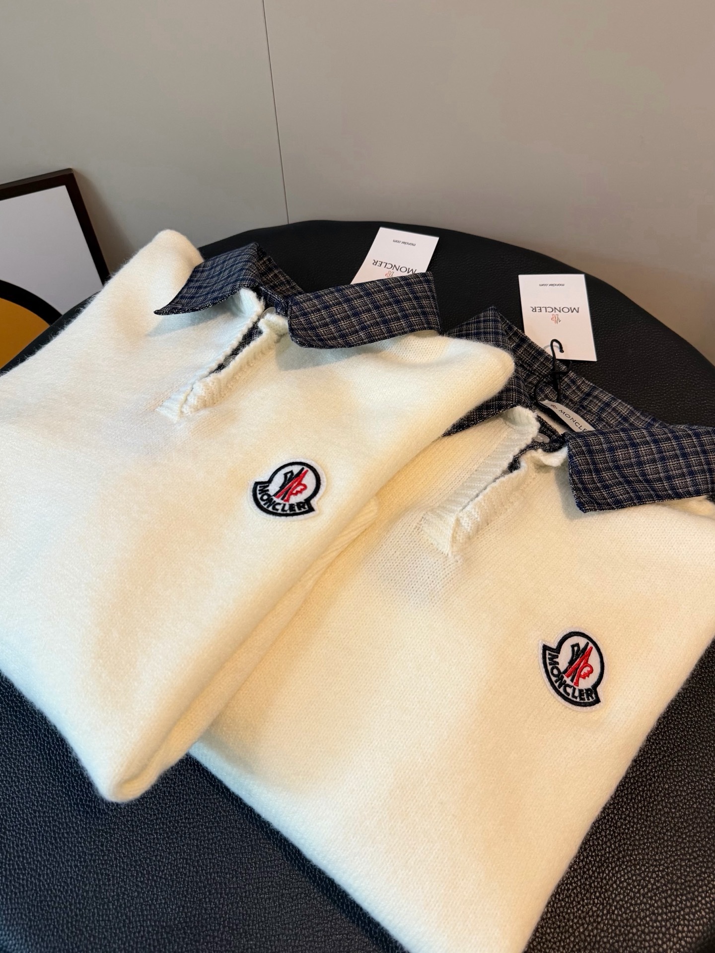 『S-L』新作冬限定版刺繍入りフェイクツーピースカラーセーター