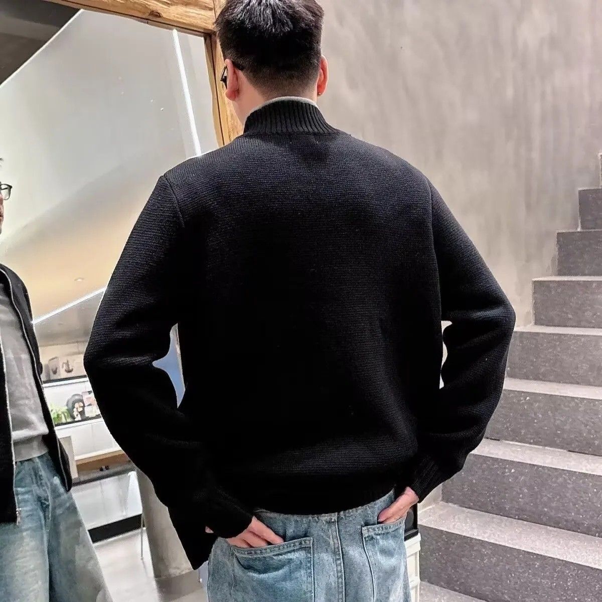 【M-3XL】秋の新作スタンドカラー刺繍ニットセーター