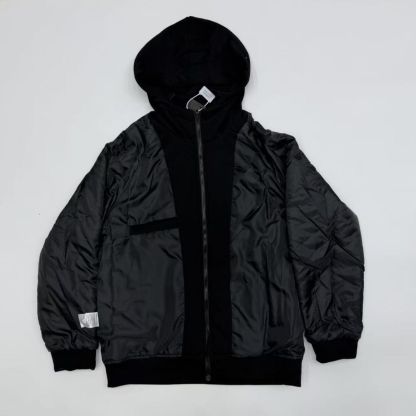 新しいユニセックスの刺繍入りコットンパッド入りジャケット、フード付き、ゆったりとした、カップル向けの暖かいコート。