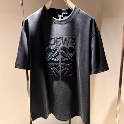 男女兼用 人気 レター刺繍 ルーズクルーネックトップス 半袖Tシャツ