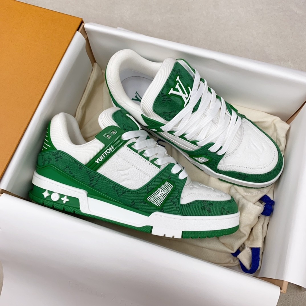 【L002】ルイ・ヴィトン Louis Vuitton LV Trainer Sneaker "Green"