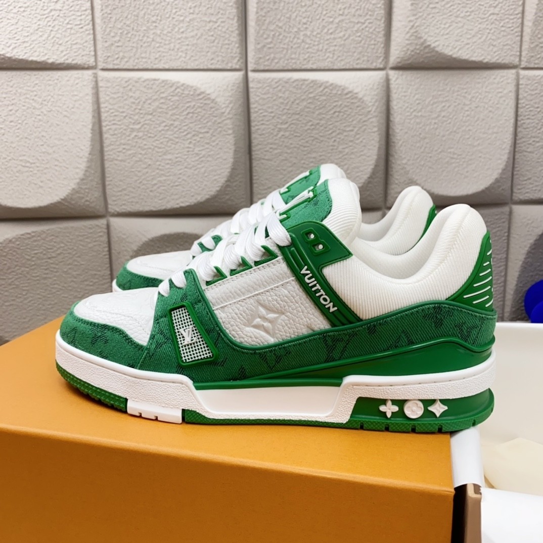 【L002】ルイ・ヴィトン Louis Vuitton LV Trainer Sneaker "Green"