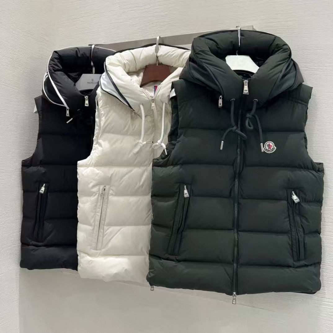 冬用ダウンベスト、フード付きショートジャケット、暖かいダウンジャケット