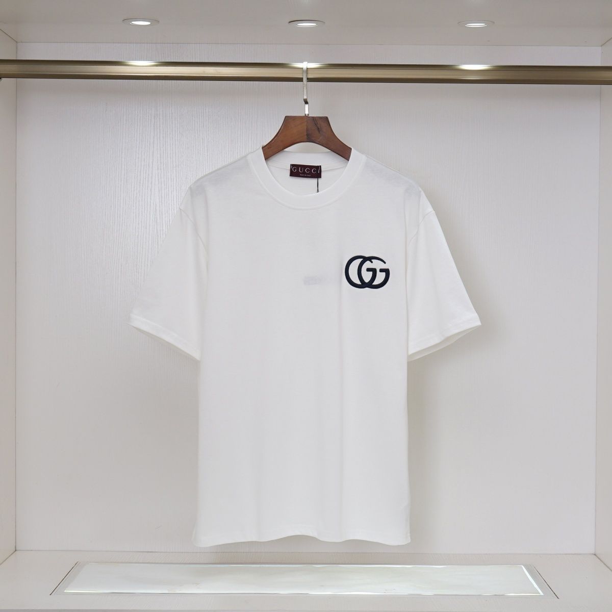 新作刺繍入りクルーネックTシャツ、トレンディな半袖カジュアル万能トップス